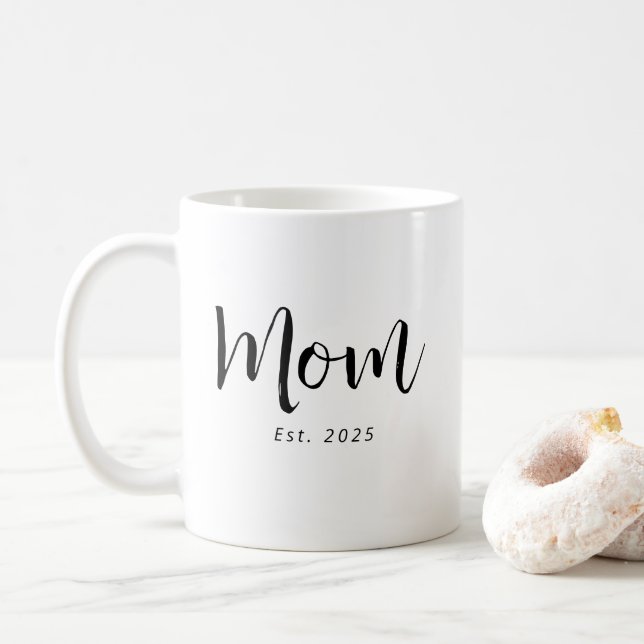 Mom Established New Mom Gift Kaffeetasse (Mit Donut)