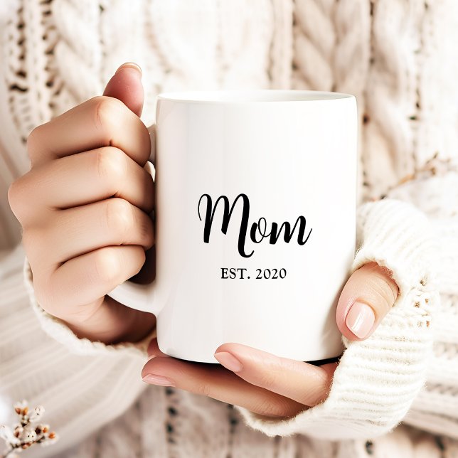 Mom Established New Mom Gift Kaffeetasse (Established Mom personalizable monogram name mug with name and year she first became a mom)