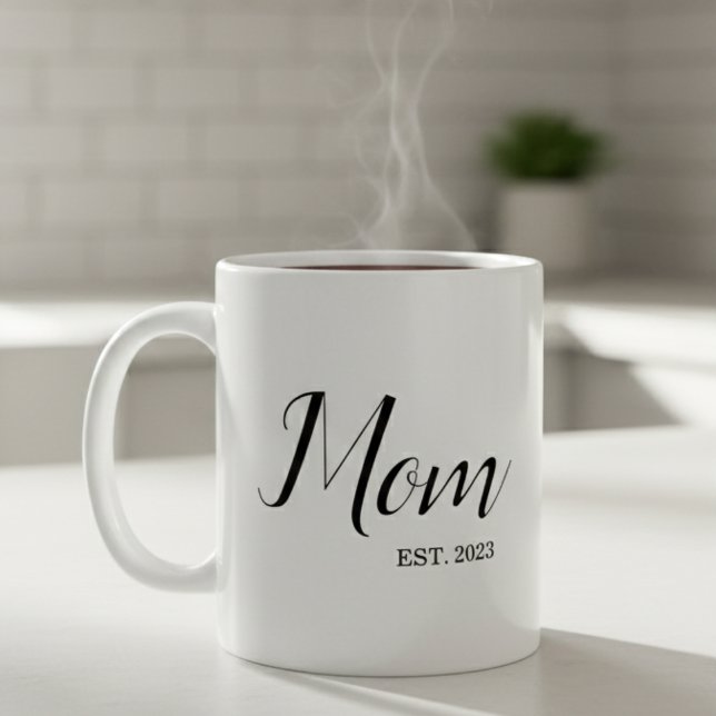 Mom Established New Mom Gift Kaffeetasse (Von Creator hochgeladen)