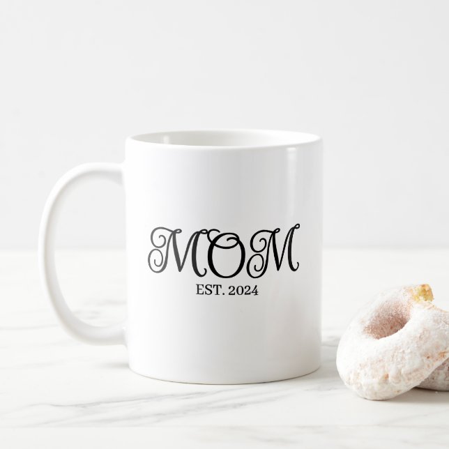 Mom Established New Mom Gift Kaffeetasse (Mit Donut)