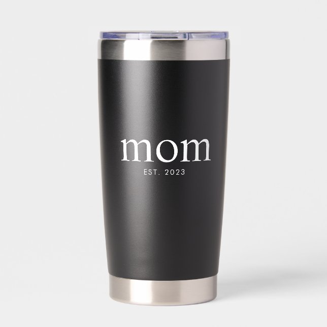 Mom Established New Mom Gift Thermobecher (Vorderseite)
