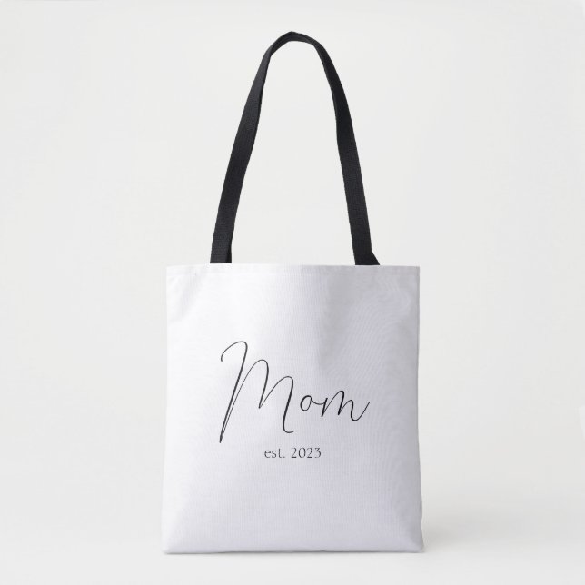 Mom Established New Mom Gift Tote Bag Tasche (Vorderseite)
