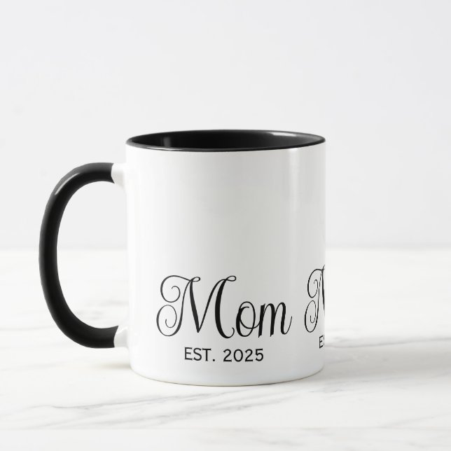 Mom Established New Mom Gift Two-Tone Coffee Tasse (Links)