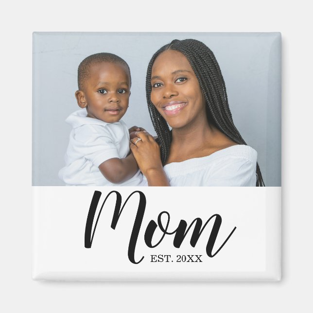 Mom Established Photo Gift Magnet (Vorne)