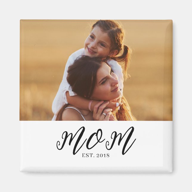 Mom Established Photo Gift Magnet (Vorne)