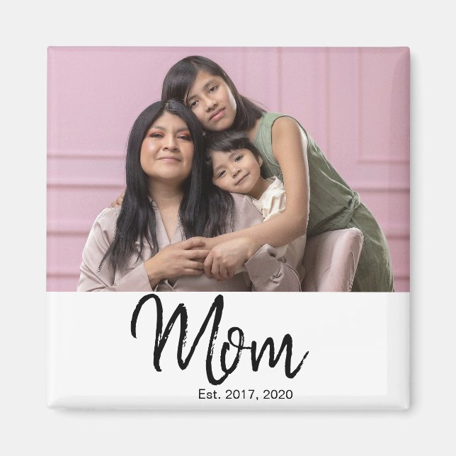 Mom Established Photo Gift Magnet (Vorne)