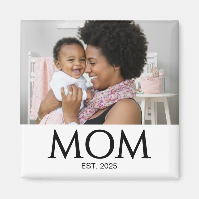 Mom Established Photo Gift Magnet (Vorne)