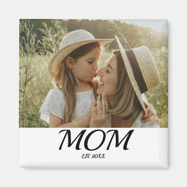 Mom Established Photo Gift  Magnet (Vorne)