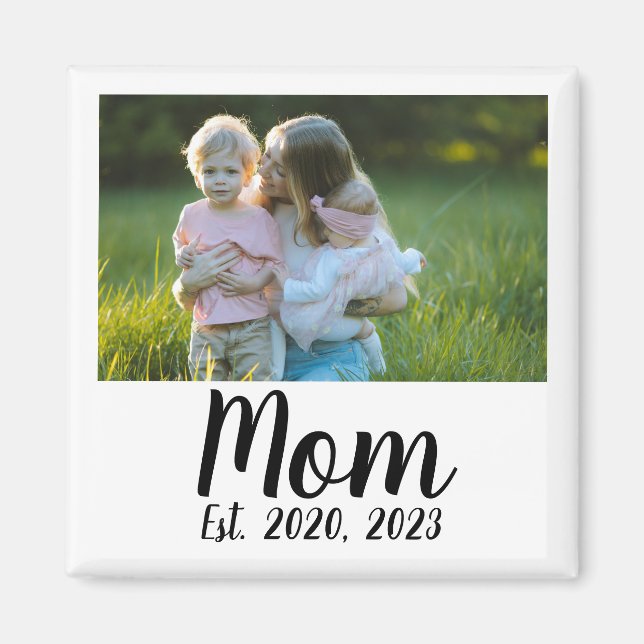 Mom Established Photo Gift Magnet (Vorne)
