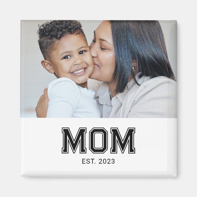 Mom Established Photo Gift Magnet (Vorne)