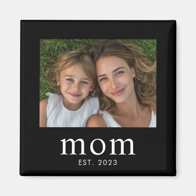 Mom Established Photo Gift  Magnet (Vorne)
