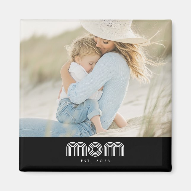 Mom Established Photo Mother's Day Magnet (Vorne)