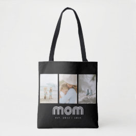 Mom Established Retro Script Black 3 Photo Tasche