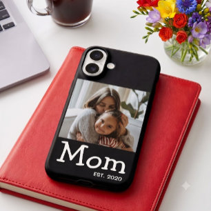 Mom Established Sagt Weiße Lustige Schriftart Foto iPhone 16 Hülle