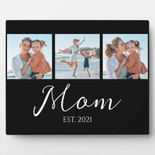 Mom Established Schrift Schwarz 3 Foto Fotoplatte