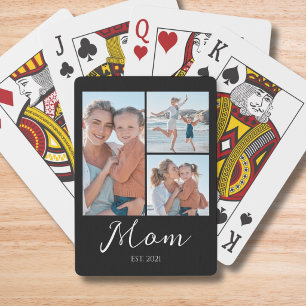 Mom Established Schrift Schwarz 3 Foto  Spielkarten