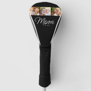 Mom Established Schrift Schwarz 3 Fotos Golf Headcover