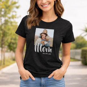 Mom Established Schriftfoto T-Shirt