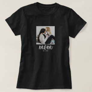Mom Established Schriftzug Foto T-Shirt
