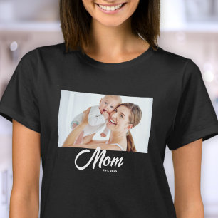 Mom Established Schriftzug Foto T-Shirt