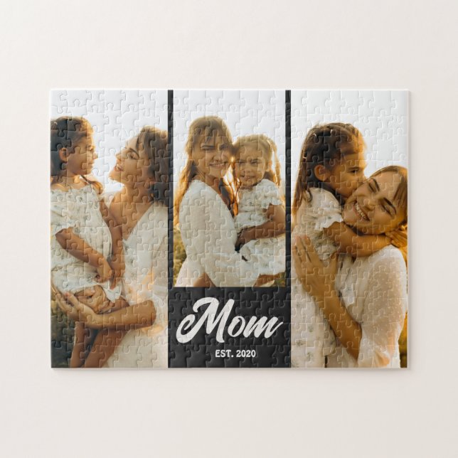 Mom Established Script Black 3 Photo (Horizontal)