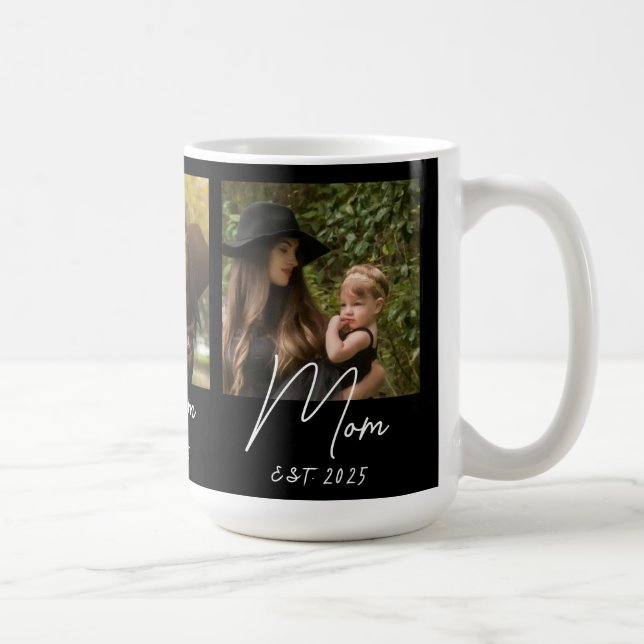 Mom Established Script Black 3 Photo  Coffee Mug (Droite)