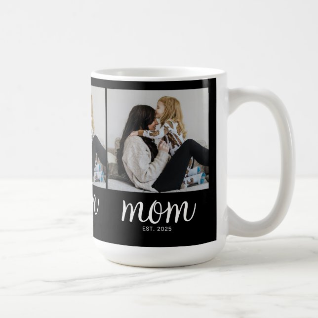 Mom Established Script Black 3 Photo Kaffeetasse (Rechts)
