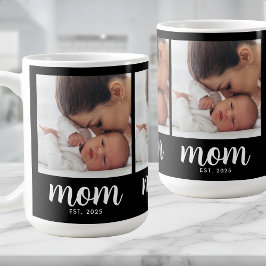 Mom Established Script Black 3 Photo Kaffeetasse