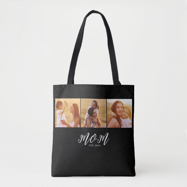 Mom Established Script Black 3 Photo Tasche (Vorderseite)