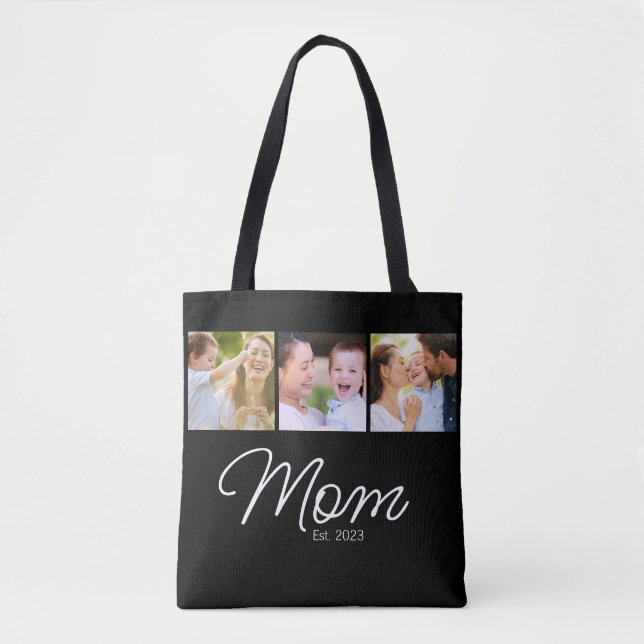 Mom Established Script Black 3 Photo Tasche (Vorderseite)