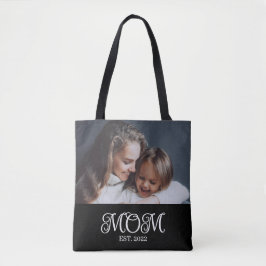 Mom Established Script Black Photo Tasche