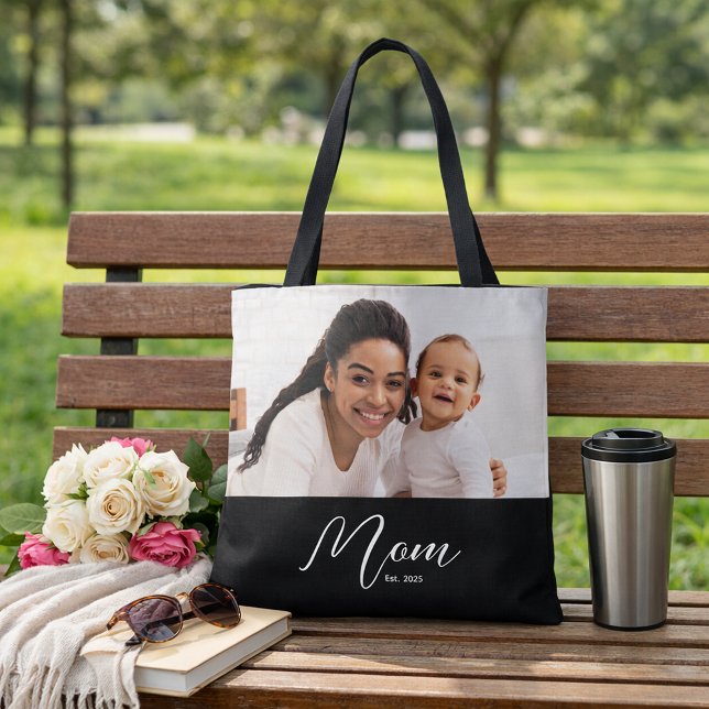 Mom Established Script Black Photo Tasche (Von Creator hochgeladen)