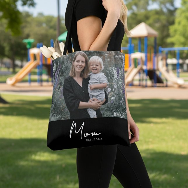 Mom Established Script Black Photo Tasche (Von Creator hochgeladen)