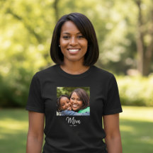Mom Established Script Photo T-Shirt