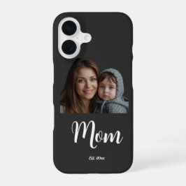 Mom Established Year Black Modern Script  iPhone 16 Hülle