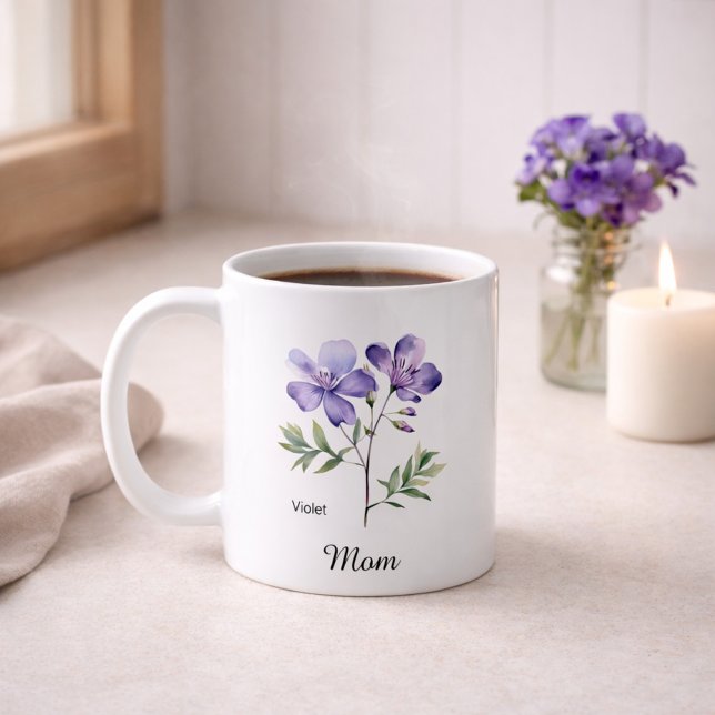 Mom February Birth Flower Kaffeetasse (Von Creator hochgeladen)