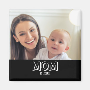 Mom Foto Minimale Typografie Gründungsjahr Magnet