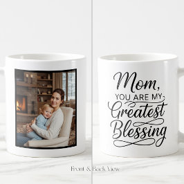 Mom Greatest Blessing Heartfelt Easy Custom Photo  Kaffeetasse