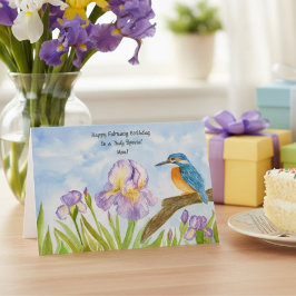 Mom Happy February Birthday Kingfisher Karte