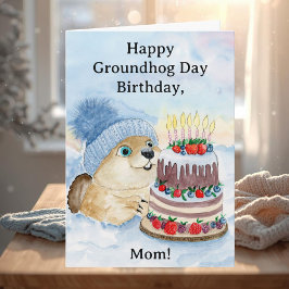 Mom Happy Groundhog Day Birthday  Karte