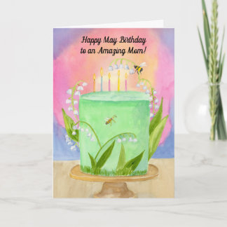 Mom Happy May Birthday Lily of Valley Karte