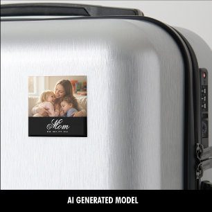Mom hat elegantes Skriptfoto eingerichtet Magnet