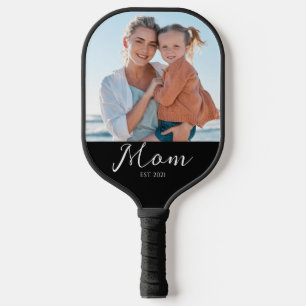 Mom hat es geschafft Schrift Schwarz Foto  Pickleball Schläger