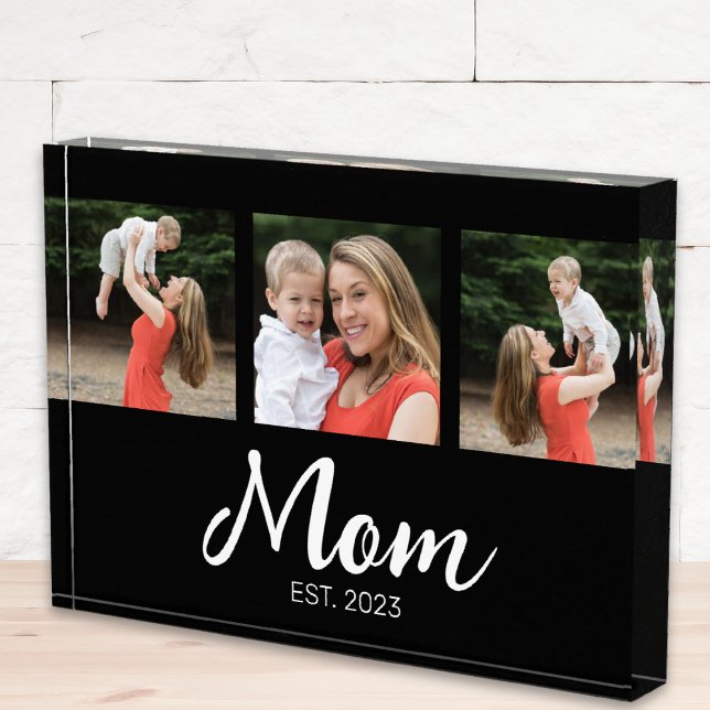 Mom hat modernes fettes Skript Schwarz 3 Foto eing (Von Creator hochgeladen)