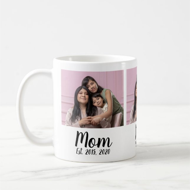 Mom hat Skript Schwarz 3 Foto eingerichtet Kaffeetasse (Links)