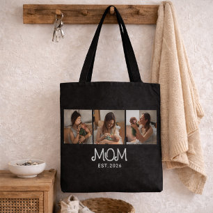 Mom hat Skript Schwarz 3 Foto eingerichtet  Tasche