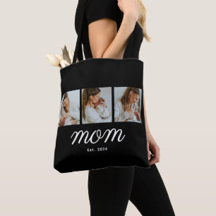 Mom hat Skript Schwarz 3 Foto eingerichtet Tasche