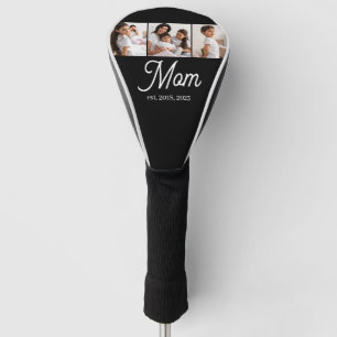 Mom hat Skript Schwarz 3 Foto Golf Headcover