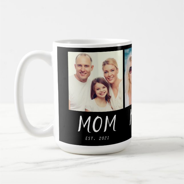 Mom hat Skript Schwarz 3 Foto Kaffeetasse (Links)