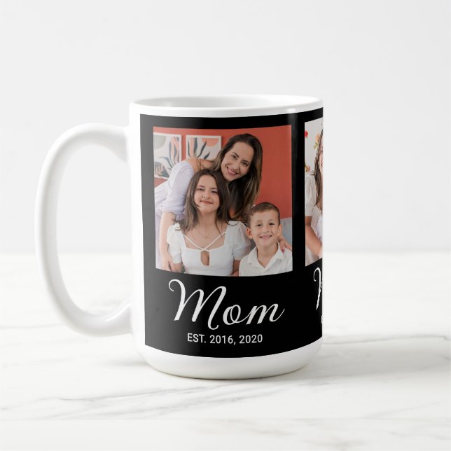 Mom hat Skript Schwarz 3 Foto  Kaffeetasse (Links)